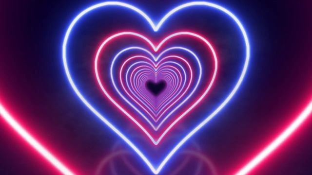 Pink and Blue Neon Lights Love Heart Tunnel Background | 4k 60fps Abstract Background смотреть онлайн