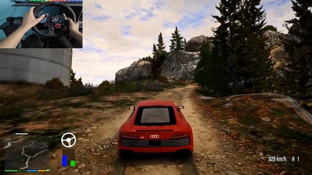 Audi R8 Off-Roading - GTA 5 Steering Wheel | Logitech g29 Gameplay смотреть онлайн