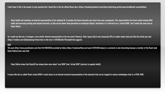 Does React Native have a 'Virtual DOM'? смотреть онлайн