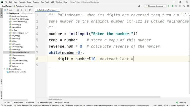 Palindrome number in Python смотреть онлайн