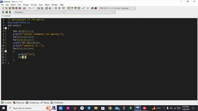 DETERMINANT OF 2×2 MATRIX | 2d array | #clanguage смотреть онлайн