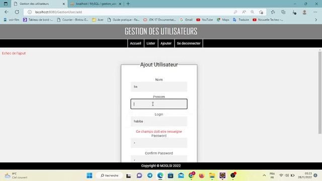 Gestion des Utilisateurs avec javaEE смотреть онлайн