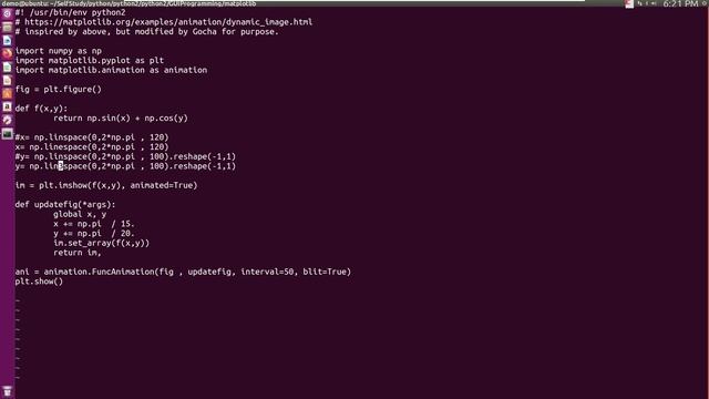 python2, matplotlib, bug hunting, AttributeError: 'module' object has no attribute 'linespace' смотреть онлайн