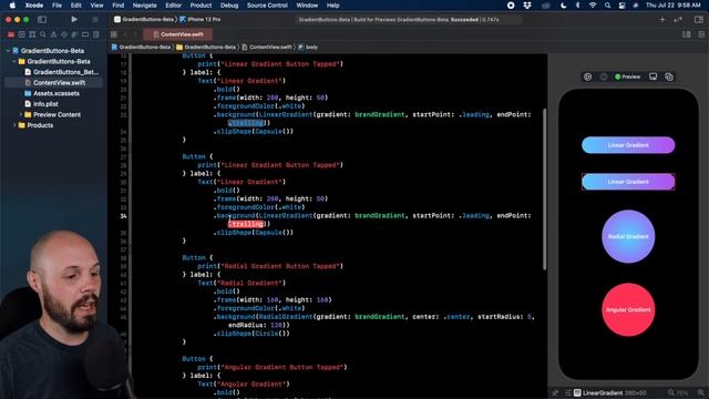 SwiftUI Gradient Buttons | Linear, Radial & Angular Gradients смотреть онлайн