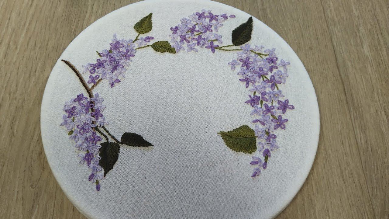 Вышиваем сирень - МК для начинающих | МУЛИНЕ смотреть онлайн