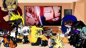 Mha Pro Heroes and L.O.V reacts to Deku and Bakugo vs Nine