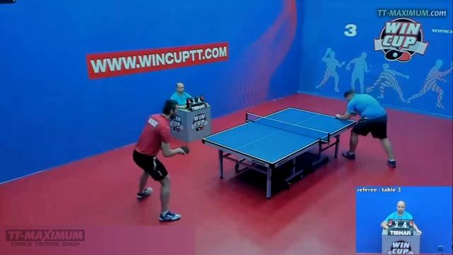 Мосюк Михаил - защитник мастер спорта, игра длинными шипами TSP Curl P1-R, современная защита смотреть онлайн