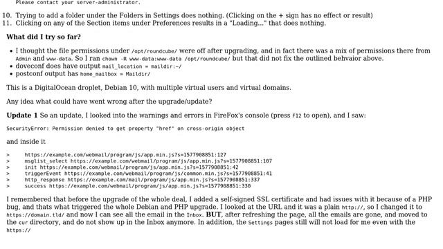 Roundcube issues after server upgrade (Debian 10, PHP7) смотреть онлайн