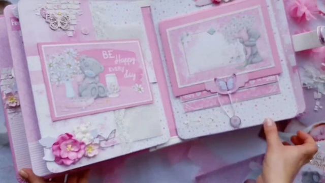 Скрапальбом для девочки с мишкой Тедди от АртУзор. Tutorial scrap. Scrapbooking. смотреть онлайн