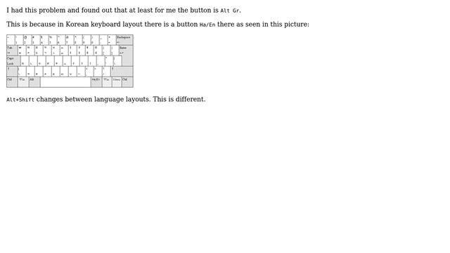 Hotkey To Switch Between Hangul And Latin Input Input Modes With Windows 7 Korean IME?