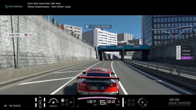 Gran Turismo Sport - Daily Race Lap Guide - Tokyo Expressway East Outer Loop (Audi TT Cup Gr. 4) смотреть онлайн