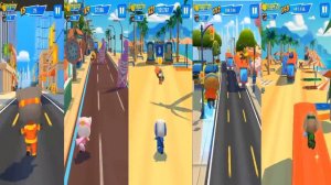 Talking Tom Hero Dash -TALKING Tom vs TALKING Angela vs TALKING Hank VS GingerVS  BEN Gameplay