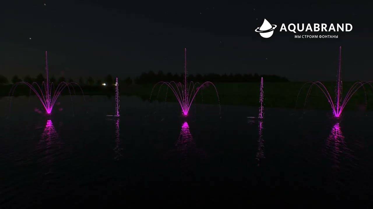 Анимация музыкального комплекса плавающих фонтанов AQUABRAND смотреть онлайн