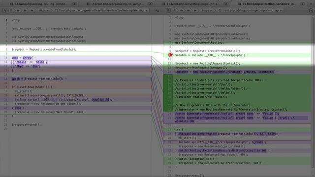 80. Updating our front controller to use the routing component смотреть онлайн