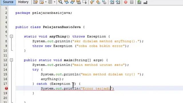 Basic Java 16 pelajaran throw throws try catch смотреть онлайн