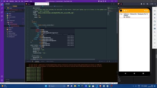 React Native Tutorial 9: Text, Button and Image Component | Building Product Item Component смотреть онлайн