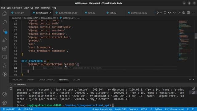 Python Django REST Paramètre par Défaut Authentification et Permissions partie 20 смотреть онлайн