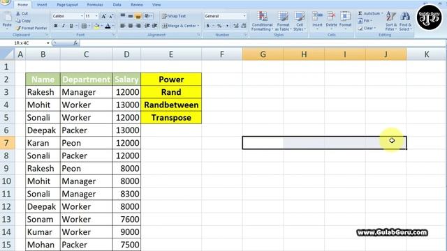 Part-3 | Power, Transpose, Rand, Randbetween Excel Formula | Excel Top 50 Formula смотреть онлайн