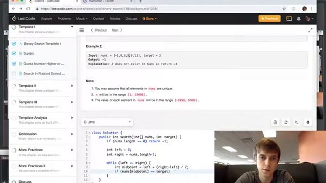 LeetCode Binary Search Explained - Java Solution смотреть онлайн