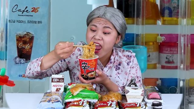 Mukbang Korean Convenience Store Food FRIED CHICKEN Eating Sound By HIU 하이유