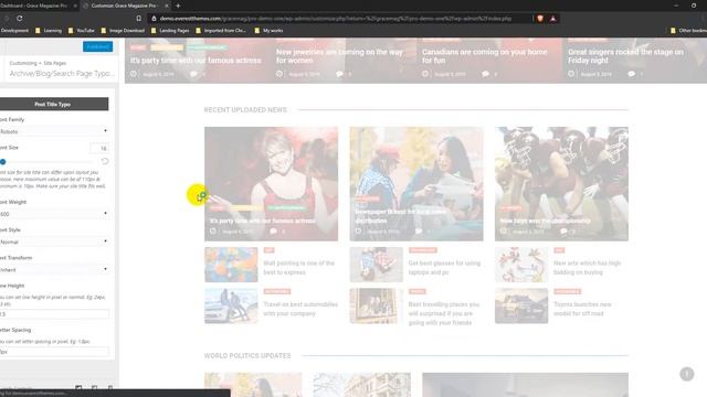 Archive Search and Blog Page Typography Options for GraceMag WordPress Theme смотреть онлайн