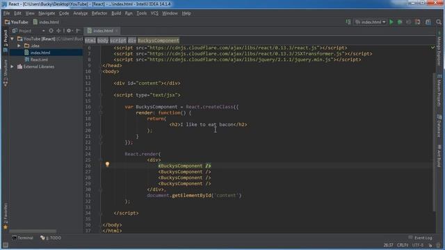 React JS Tutorial for Beginners 3 Multiple Components and Properties смотреть онлайн