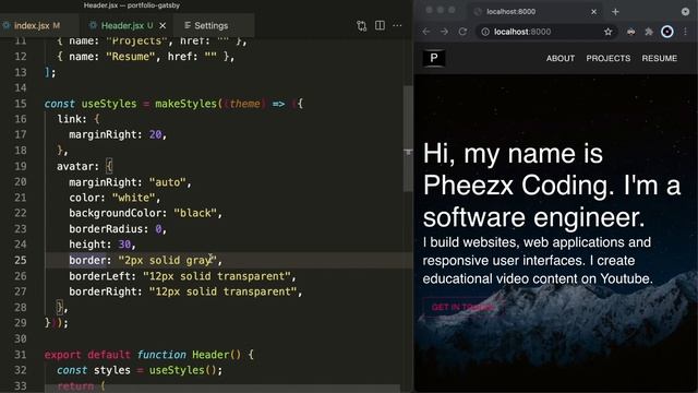 Portfolio - Material UI - Part 2: Header + Hamburger Menu смотреть онлайн