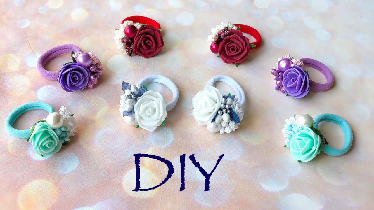 Резиночки из фоамирана Розы из фоамирана на резинке заколке Foam Flowers Hair Accessories