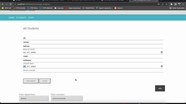 Student Management Portal Javascript React JS смотреть онлайн