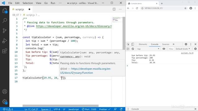 JavaScript Tutorial - writing REUSABLE CODE with functions смотреть онлайн