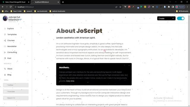 Blogfolio: Next.js, Mongodb, TailwindCSS, Reactj.s, twmerge, Framer Motion. Demo #joscript смотреть онлайн