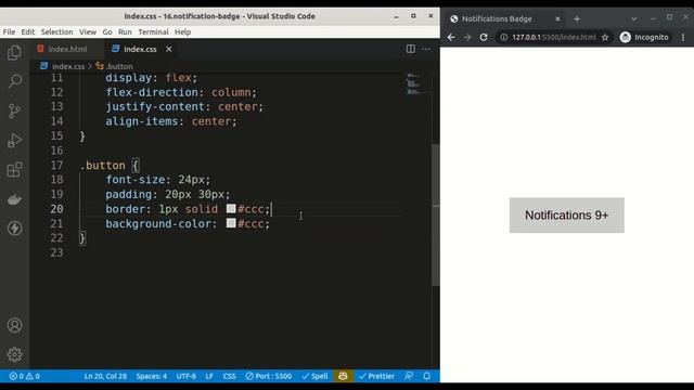 Notifications Badge Using HTML/CSS смотреть онлайн