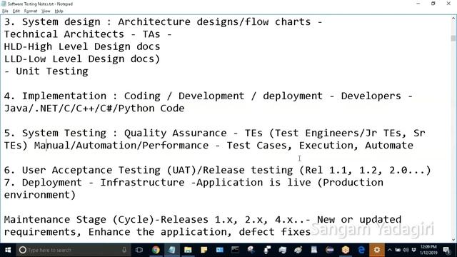 Software Development Life Cycle : System Testing | UAT | Training | Maintenance смотреть онлайн