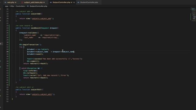 Save record Subject Laravel 10 | School System смотреть онлайн