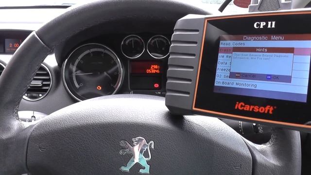 iCarsoft CP II Turn Off Engine Warning Light Peugeot Citroen смотреть онлайн