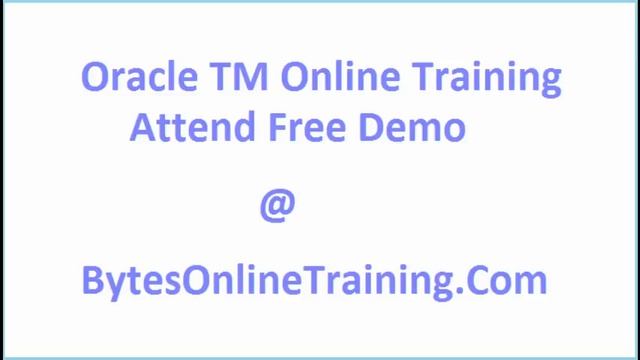 Oracle TM Online Training смотреть онлайн