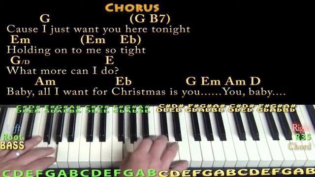 All I Want For Christmas Is You (Mariah Carey) Piano Cover Lesson with Chords/Lyrics - Arpeggios смотреть онлайн