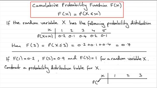Probability : Cumulative Distribution Function F(X) : ExamSolutions смотреть онлайн