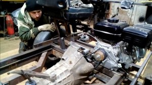 Сделал сцепление и всё поехало))) Ременное сцепление на минитрактор (например).