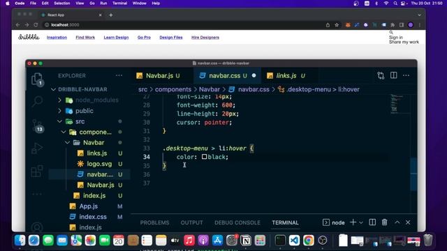 React Navbar - Dribbble Responsive Navbar Clone Tutorial смотреть онлайн