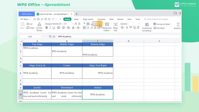 [WPS Academy] 1.1.2 Excel: How to set the cell alignment in WPS Spreadsheet смотреть онлайн