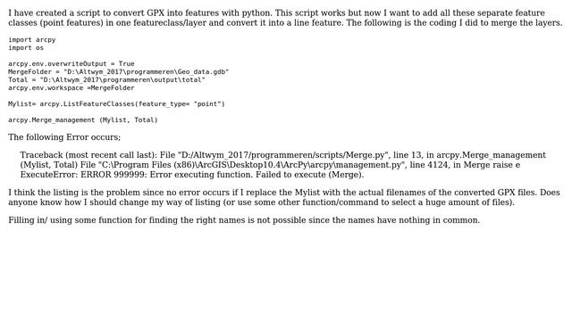GIS: listing multiple files for a merge (arc)python смотреть онлайн