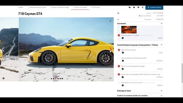 Porsche Cayman GT4 - Configuration