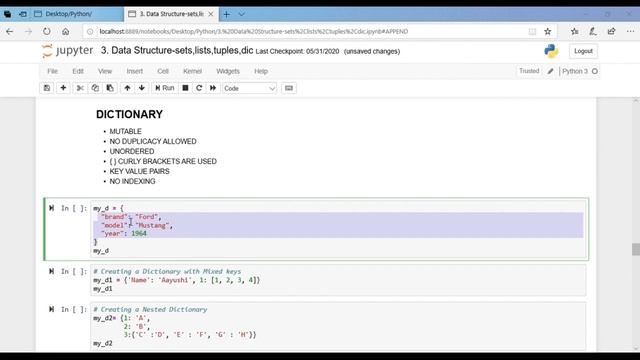 PYTHON TUTORIAL-6(LISTS, DICTIONARY,SETS) смотреть онлайн