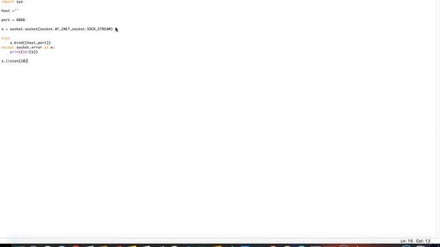 binding and listening using socket and sys module in python смотреть онлайн