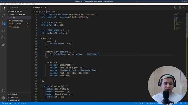 JS Canvas 09: Тень и Пунктир смотреть онлайн