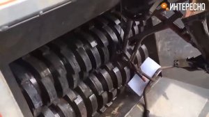 Как работает промышленный шредер. Супершредер.