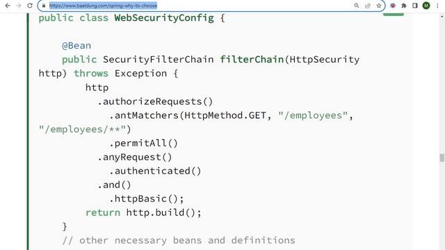 Базовая настройка безопасности в Spring Framework. Детальный разбор статьи baeldung. смотреть онлайн