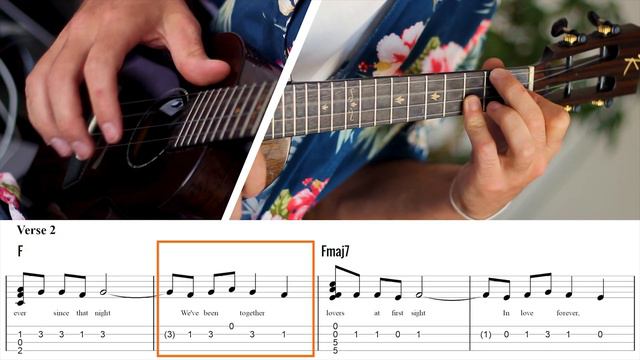 Strangers In The Night (Ukulele Fingerstyle) Tabs On Screen - Frank Sinatra смотреть онлайн