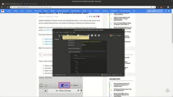Shutter screenshot image - best Linux applications
